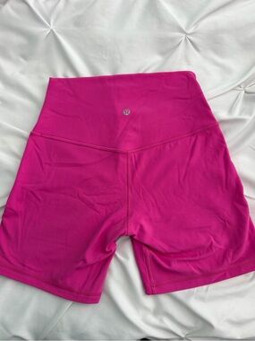 Lululemon Bike Shorts in Hot Pink